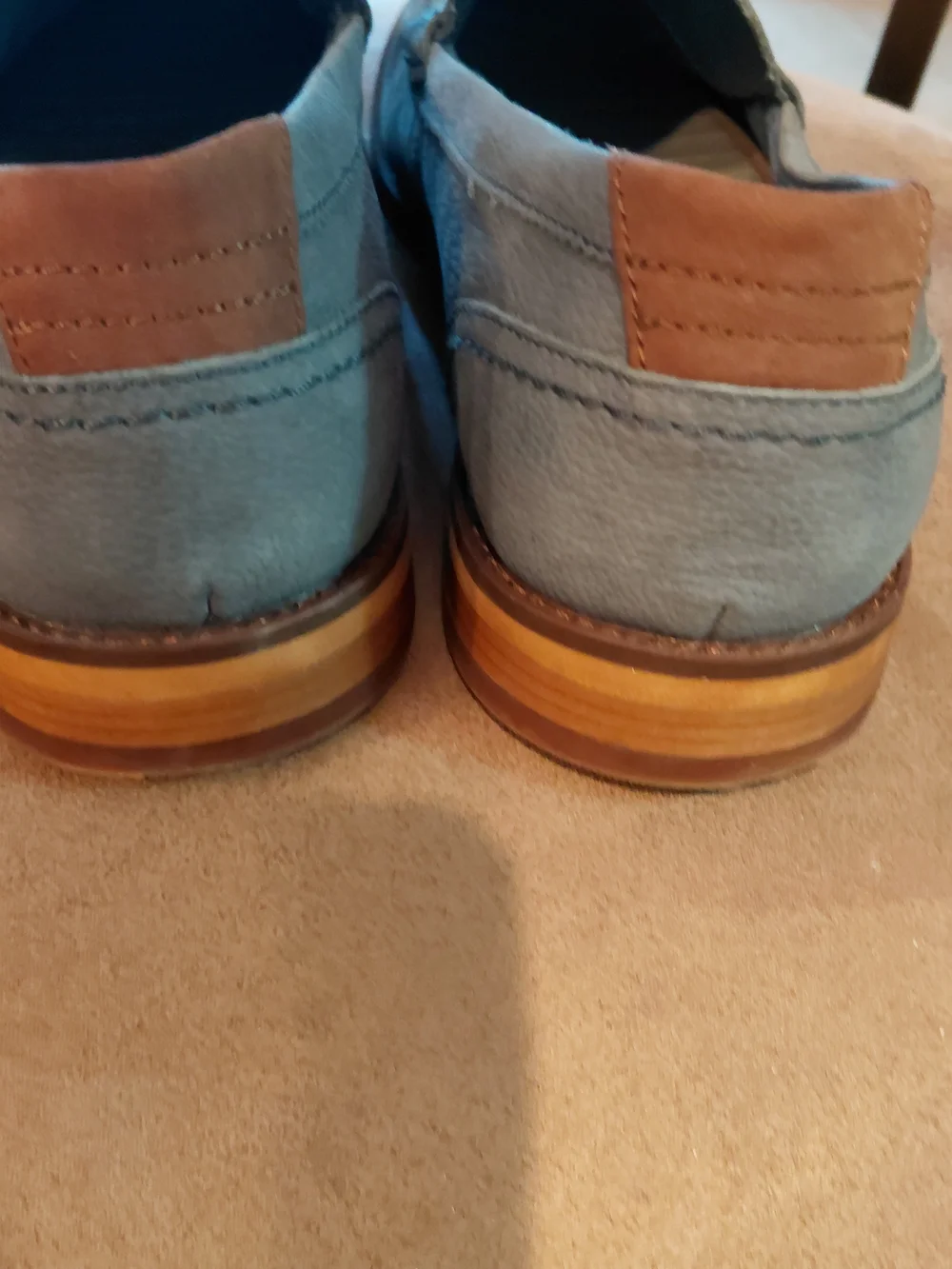 Men's Blue Suede Penny Loafers